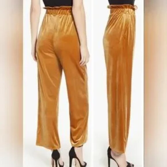 Madison & Berkeley Mustard Velvet Wide Leg Pants Small - Picture 1 of 7